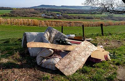 Photo of flytipping at the side of the road