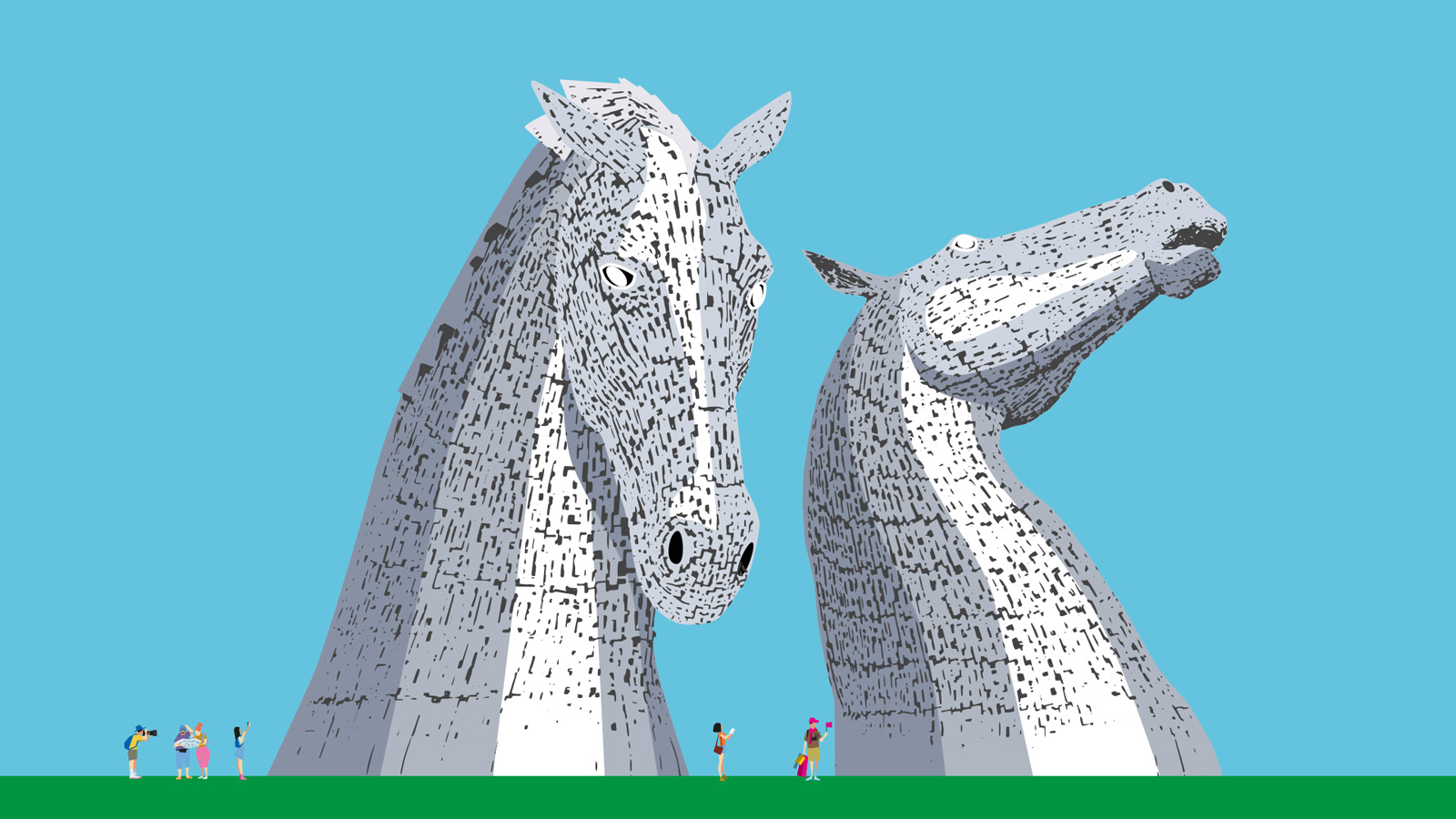 Illustration of the kelpies