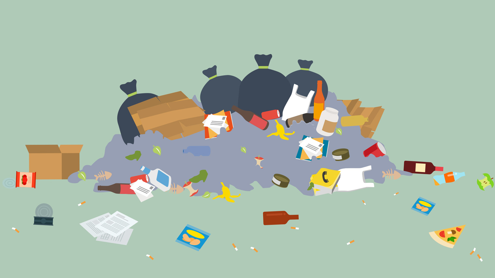 Illustration showing litter attracts more litter