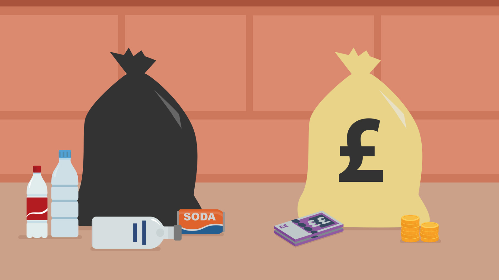 illustration showing litter is money in disguise